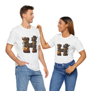 Halloween Themed Unisex Tee, Pumpkin Shirt, October Fest T-Shirt, Scary Skull Top, Spooky Shirt, Ghoulish Fashion