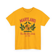 Maryland Heritage Tee | Unisex Cotton Shirt, Old Line State Apparel, Travel Souvenir, Gift for Maryland Lovers, Vintage Maryland Design,USA States Design