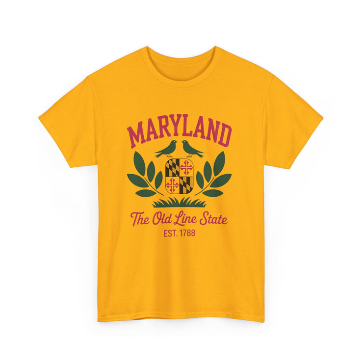 Maryland Heritage Tee | Unisex Cotton Shirt, Old Line State Apparel, Travel Souvenir, Gift for Maryland Lovers, Vintage Maryland Design,USA States Design