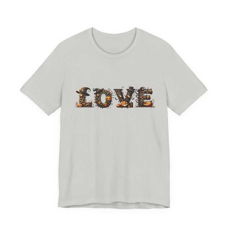 Love Typography Unisex Tee, Casual Love Shirt, Gift for Her, Heartfelt Tee, Valentine's Day Gift, Halloween Design
