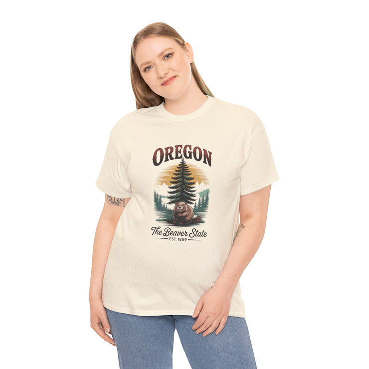 Oregon Graphic Tee - Vintage Style Unisex Cotton T-Shirt, Great for Nature Lovers, Casual Wear, USA States Design