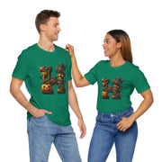 Halloween Themed Unisex Tee, Pumpkin Shirt, October Fest T-Shirt, Scary Skull Top, Spooky Shirt, Ghoulish Fashion