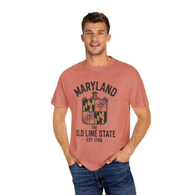 Maryland Pride Unisex Garment-Dyed T-shirt, Vintage Maryland Shirt, Maryland State Pride Tee, Gift for Marylanders, USA States Design