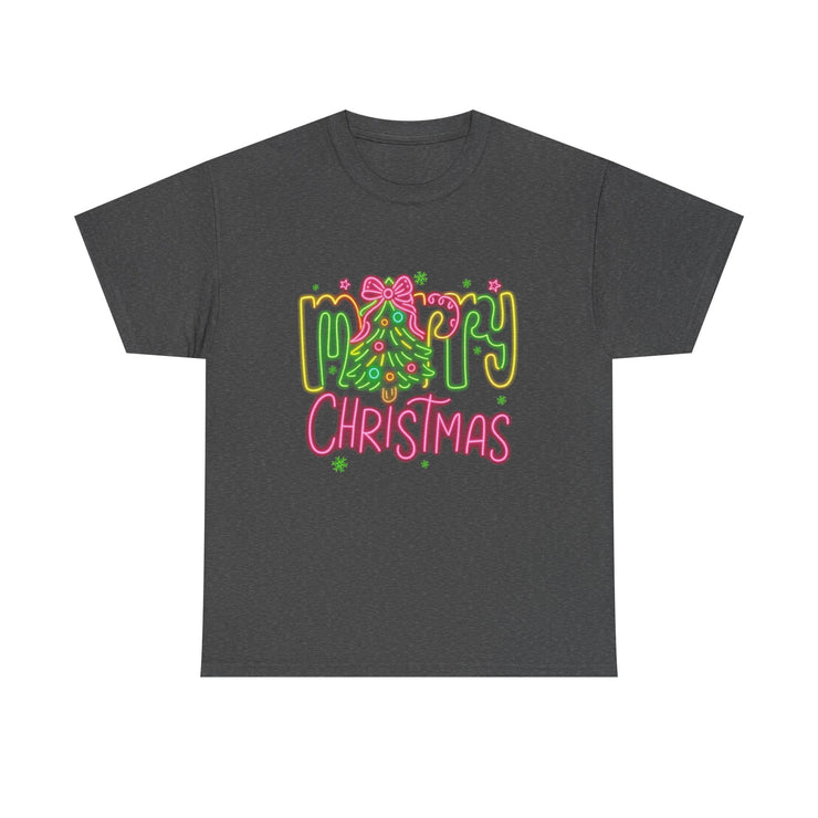 Festive Merry Christmas Tee - Unisex Heavy Cotton T-Shirt, Holiday Shirt, Christmas Gift, Cozy Winter Apparel, Family Gathering Outfit