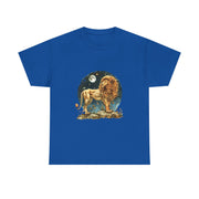 Majestic Lion Tee, Unisex Heavy Cotton Tee, Astrology T-Shirt, Animal Lover Gift, Birthday Present, Casual Style
