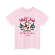 Maryland Heritage Tee | Unisex Cotton Shirt, Old Line State Apparel, Travel Souvenir, Gift for Maryland Lovers, Vintage Maryland Design,USA States Design