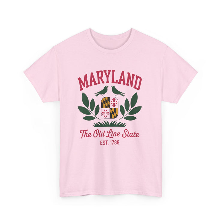 Maryland Heritage Tee | Unisex Cotton Shirt, Old Line State Apparel, Travel Souvenir, Gift for Maryland Lovers, Vintage Maryland Design,USA States Design