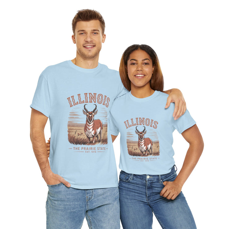 Illinois Prairie State Tee, Vintage Graphic T-Shirt, Unisex Casual Wear, Gift for Nature Lovers, Travel Souvenir, USA States Design