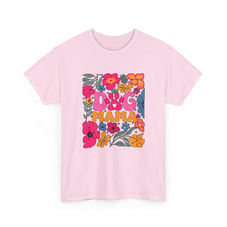 Dog Mama Floral Tee, Cute Dog Mom T-Shirt, Flower Design Unisex Cotton Shirt, Pet Lover Gift,