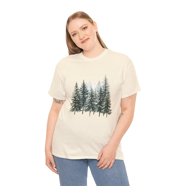 Nature-Inspired Unisex Heavy Cotton Tee, Forest T-Shirt, Outdoor Lifestyle Apparel, Eco-Friendly Gift, Casual Wear, Nature Lover's Top