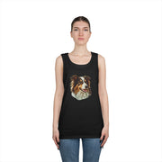 Dog Lover's Unisex Heavy Cotton Tank Top - Cute Pet Art, Custom Gift for Dog Owners, Summer Casual Wear, Animal Lover Apparel