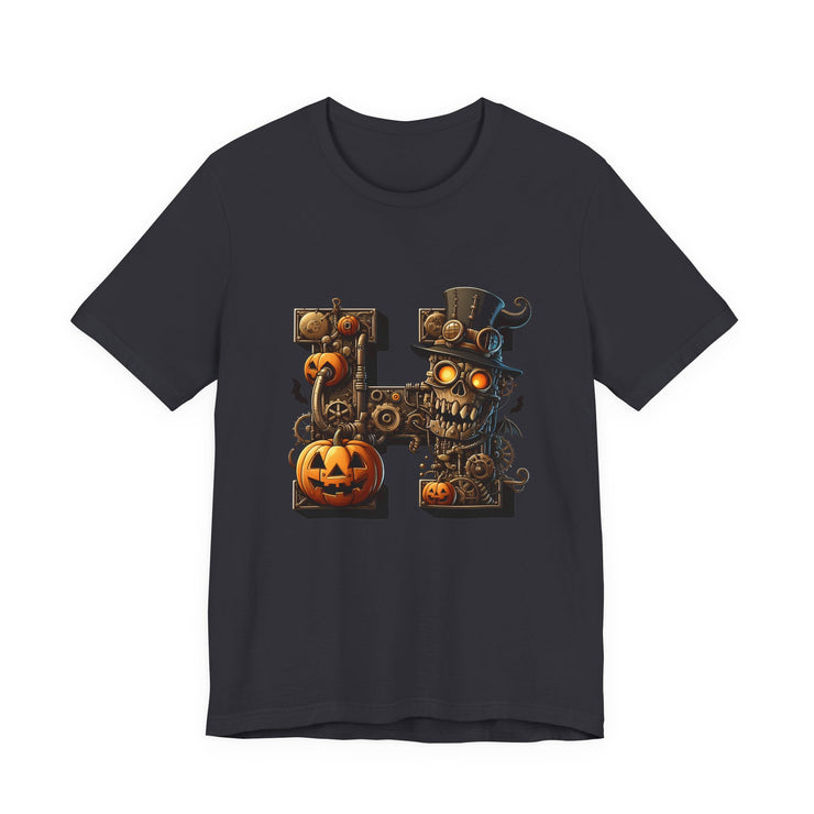 Halloween Themed Unisex Tee, Pumpkin Shirt, October Fest T-Shirt, Scary Skull Top, Spooky Shirt, Ghoulish Fashion