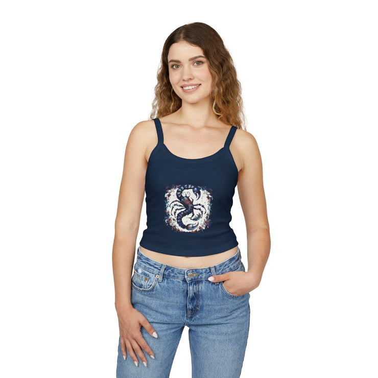 Lobster Print Women's Spaghetti Strap Tank Top | Beachwear, Summer Top, Casual Outfit, Gift for Seafood Lovers, Vacation