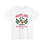 Maryland Heritage Tee | Unisex Cotton Shirt, Old Line State Apparel, Travel Souvenir, Gift for Maryland Lovers, Vintage Maryland Design,USA States Design