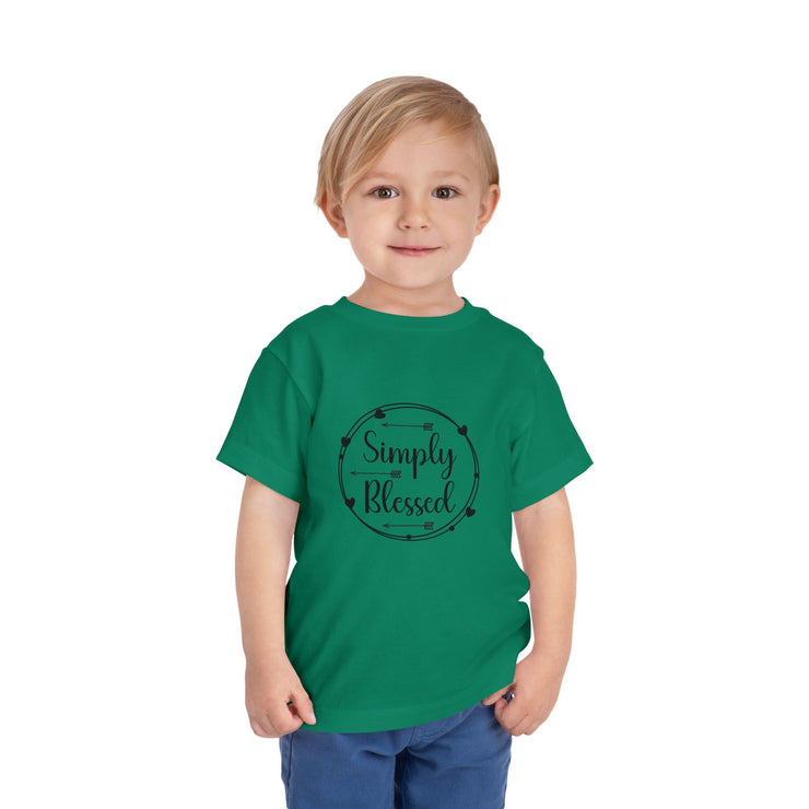 Toddler Short Sleeve Tee - Simply Blessed T-Shirt, Kids Blessing Shirt, Baby Shower Gift, Christian Toddler Wear, Everyday Comfort Tee