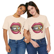 Glamorous Money Lips Tee, Trendy Graphic Shirt, Fashion Statement Tee, Gift for Her, Casual Streetwear