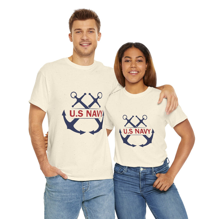 Navy Style Unisex Heavy Cotton Tee, U.S. Navy Tee, Military Pride Shirt, Veteran's Gift, Casual Wear