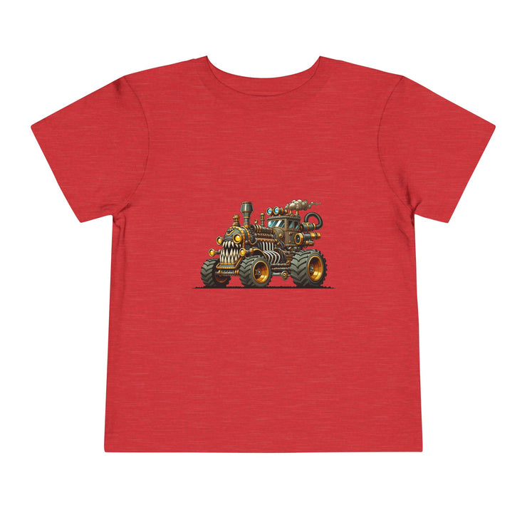 Toddler Short Sleeve Tee with Fun Vehicle Design, Birthday Gift, Kids' Fashion, Playtime Wear, Adventure Apparel