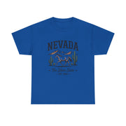 Nevada Graphic Unisex Heavy Cotton Tee, Casual Wear, State Pride Shirt, Travel Gift, Summer Clothing, USA States Design