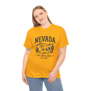 Nevada Graphic Unisex Heavy Cotton Tee, Casual Wear, State Pride Shirt, Travel Gift, Summer Clothing, USA States Design