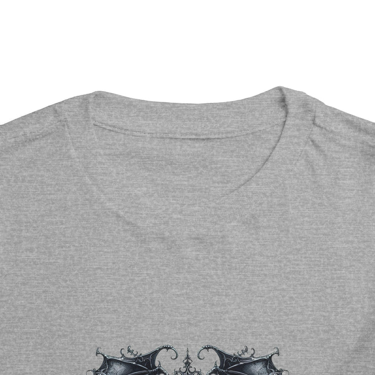 Gothic Dragon Toddler Tee, Cute Kids Shirt, Toddler Short Sleeve Tee, Unique Gift Idea, Halloween Outfit, Trendy Kids Apparel