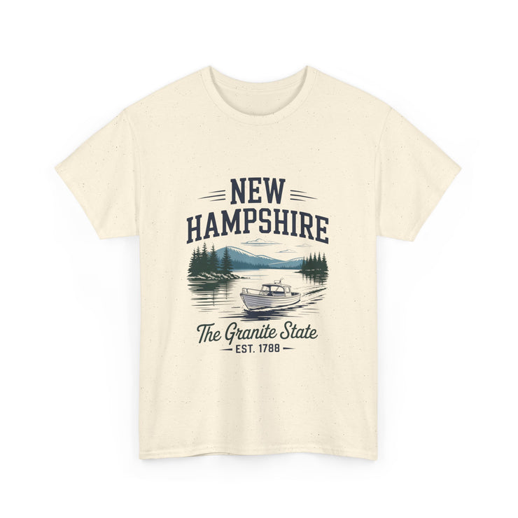 New Hampshire Adventure Tee - Unisex Heavy Cotton Tee, Vintage State Shirt, Nature Lover Gift, USA States Design