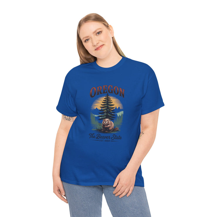 Oregon Graphic Tee - Vintage Style Unisex Cotton T-Shirt, Great for Nature Lovers, Casual Wear, USA States Design