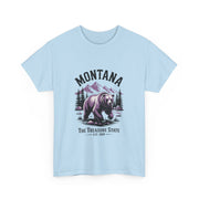Montana Bear Graphic Tee | Unisex Heavy Cotton Tee, Adventure Shirt, Nature Lover Gift, Hiking Apparel, Travel Tee, Wilderness Wear, USA States Design