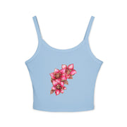 Floral Women's Spaghetti Strap Tank Top, Summer Casual Wear, Beach Outfit, Gift for Her, Festival Clothing, Spring Fashion