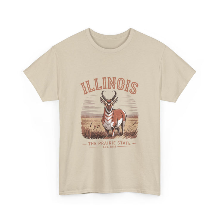 Illinois Prairie State Tee, Vintage Graphic T-Shirt, Unisex Casual Wear, Gift for Nature Lovers, Travel Souvenir, USA States Design
