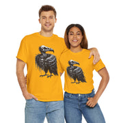 Gothic Vulture Tee, Unisex Heavy Cotton T-Shirt, Edgy Graphic Shirt for Music Lovers, Halloween T-Shirt, Alternative Fashion