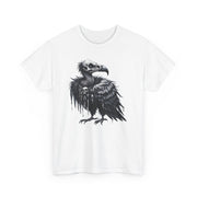 Gothic Vulture Tee, Unisex Heavy Cotton T-Shirt, Edgy Graphic Shirt for Music Lovers, Halloween T-Shirt, Alternative Fashion