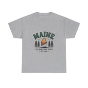 Maine Adventure Tee, Unisex Heavy Cotton T-Shirt, Casual Wear, Nature Lover Gift, Vacation Souvenir, Summer Outfit, USA States Design