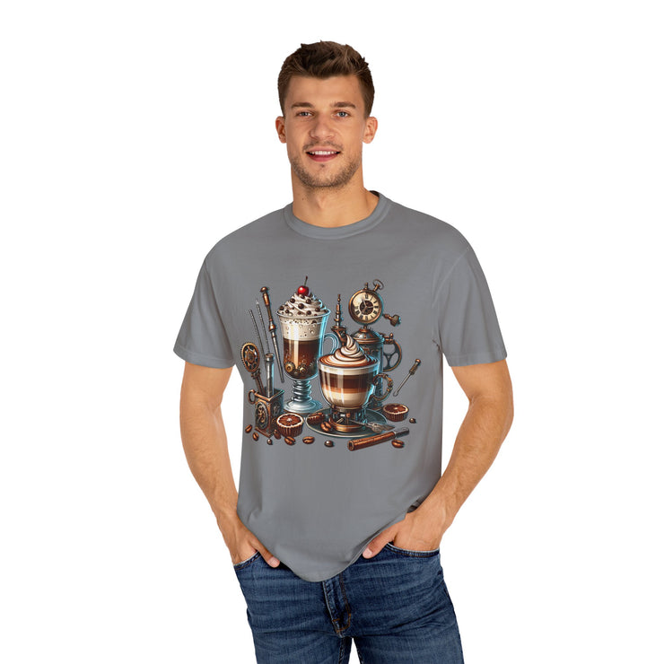 Coffee Lovers Unisex T-shirt, Cozy Café Style, Gift for Baristas, Perfect for Birthdays, Fun Beverage Art Tee