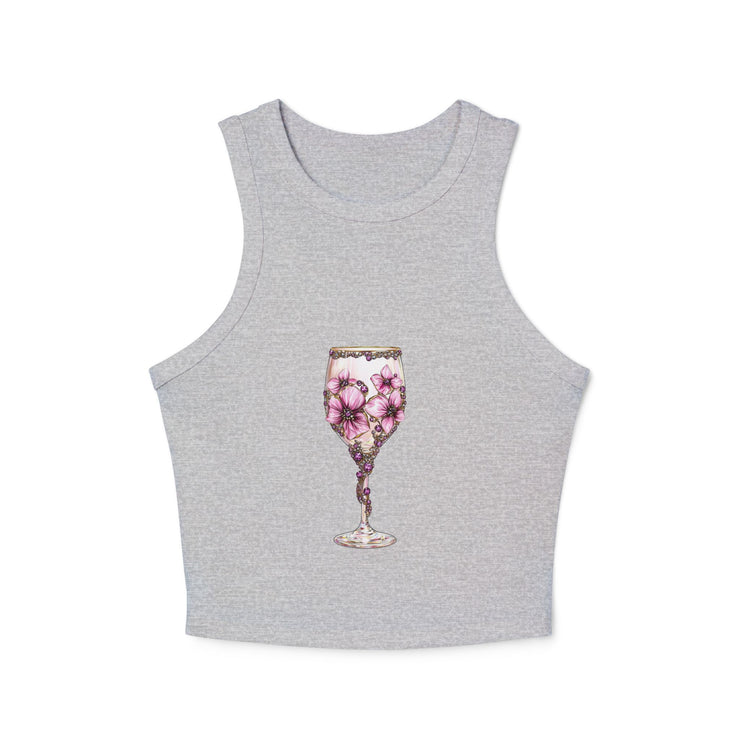 Floral Cocktail Tank Top, Women's Summer Top, Cute Crop Top, Beachwear, Party Outfit, Gift for Her