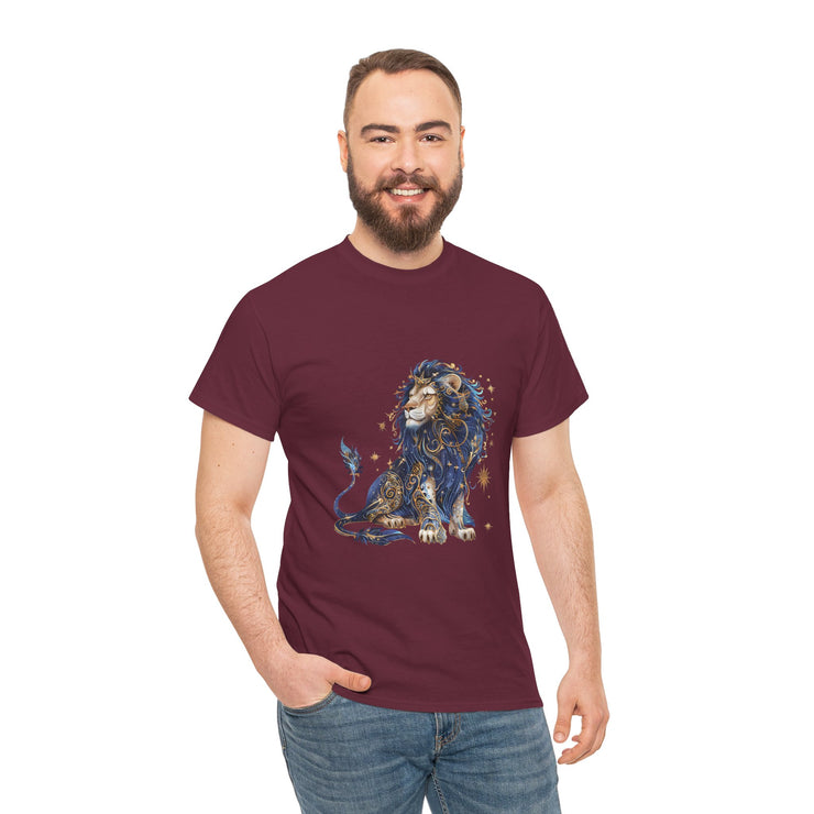 Majestic Lion Unisex Heavy Cotton Tee, Animal Lover Shirt, Eco-Friendly Gift, Casual Wear, Wildlife T-Shirt, Birthday Apparel
