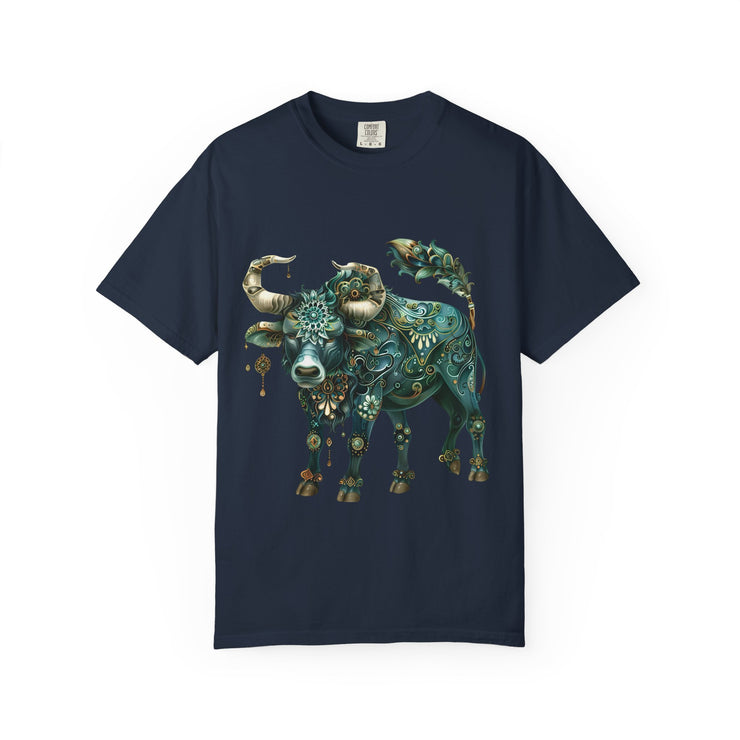Bohemian Bull T-Shirt, Artistic Graphic Tee, Unisex Shirt for Cow Lovers, Gift for Occasions, Casual Wear, Eco-Friendly Style