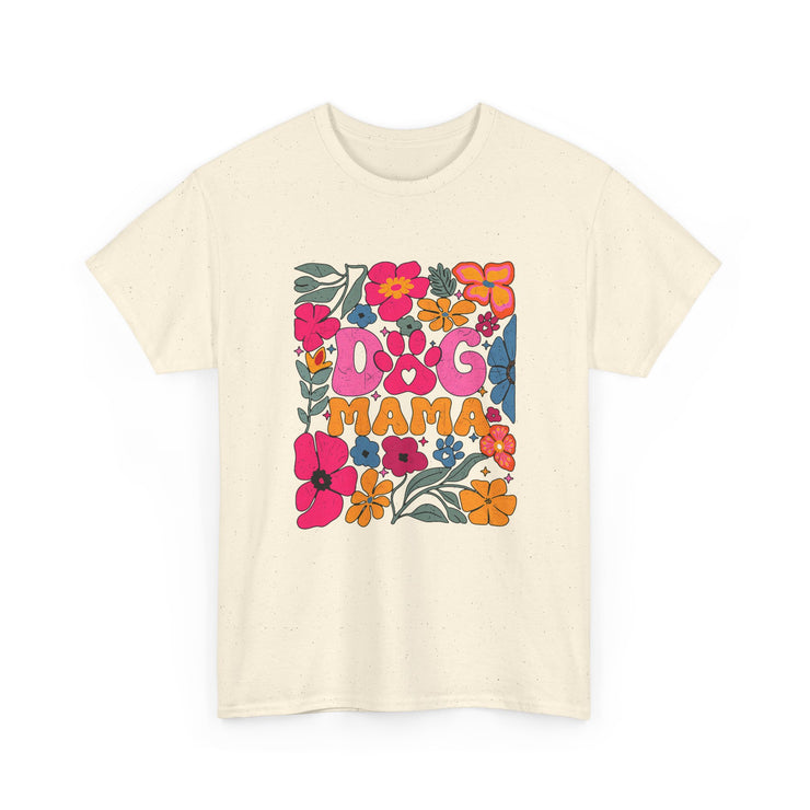 Dog Mama Floral Tee, Cute Dog Mom T-Shirt, Flower Design Unisex Cotton Shirt, Pet Lover Gift,