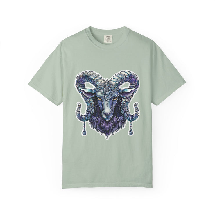 Mystical Ram Graphic Unisex T-shirt, Boho Tee, Astrology Shirt, Spiritual Gift, Festival Wear, Unique Graphic Tee