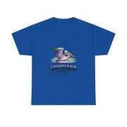 Louisiana Pelican Unisex Heavy Cotton Tee, Coastal Vibes Shirt, Gift for Louisiana Lovers, Casual Wear, Beach Trip T-Shirt, USA States Design