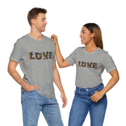 Love Typography Unisex Tee, Casual Love Shirt, Gift for Her, Heartfelt Tee, Valentine's Day Gift, Halloween Design