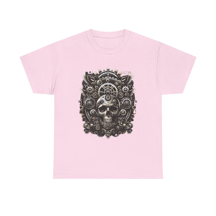 Gothic Skull Tee - Unisex Heavy Cotton T-Shirt, Unique Graphic Shirt, Casual Wear, Edgy Fashion, Gift for Him/Her, Halloween Style
