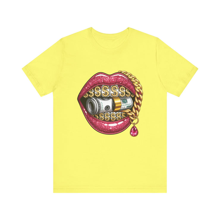 Glamorous Money Lips Tee, Trendy Graphic Shirt, Fashion Statement Tee, Gift for Her, Casual Streetwear